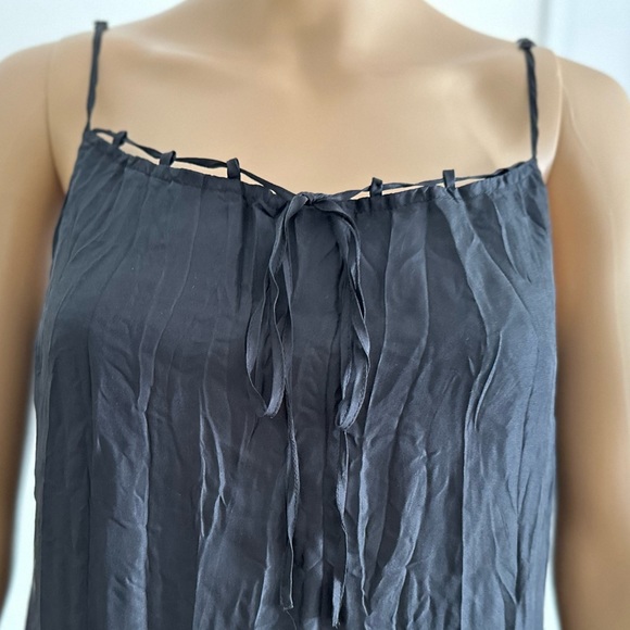 Vintage Esprit Black Pre-wrinkled Slip Silk Dress Chic Unique. No iron required. - Picture 2 of 13